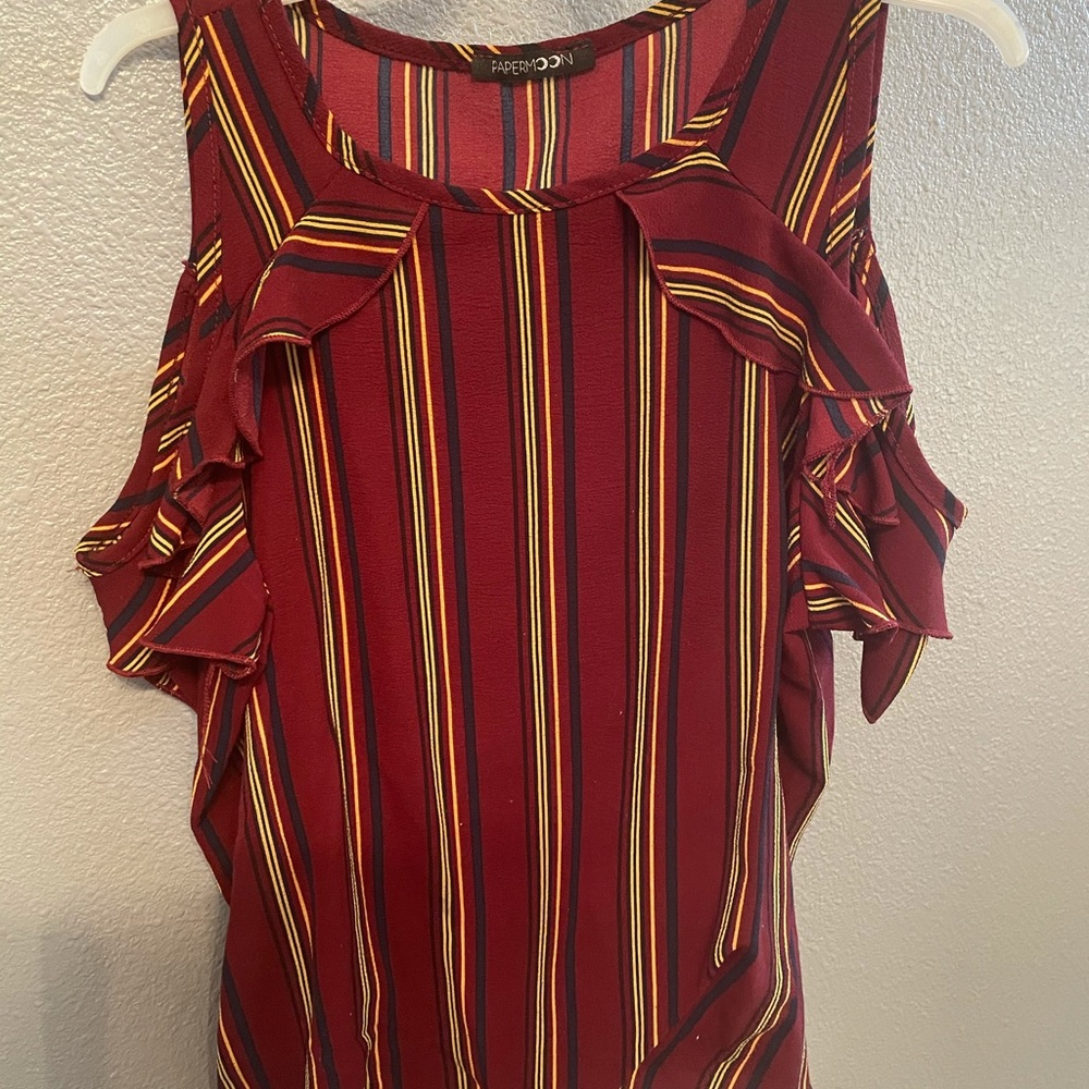 Off the shoulder red blouse